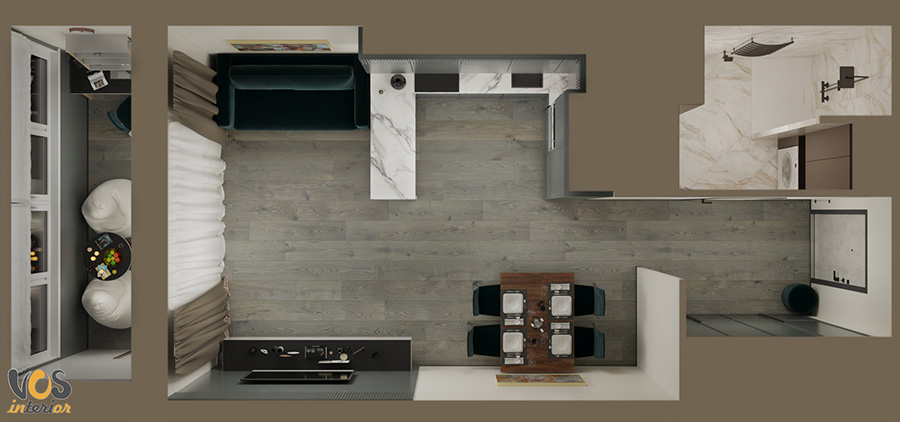 Квартира-студия 35 м²